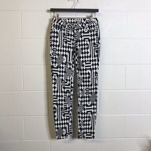 DENIM BLVD Juniors Harlequin Black and White Skinny Pants S#DBP5042 Size 1